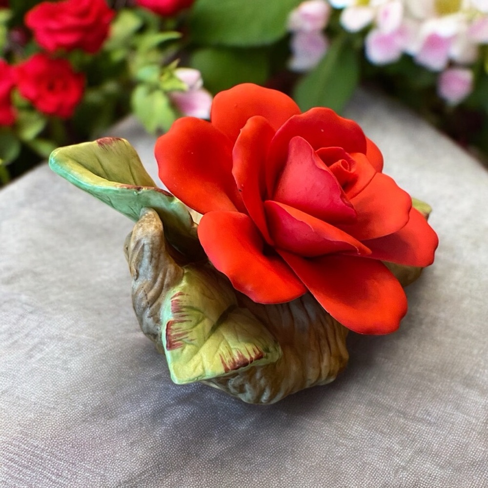Vibrant Red Rose with Lush Green Leaves in Realistic Art Style - Picture 4 of 8
